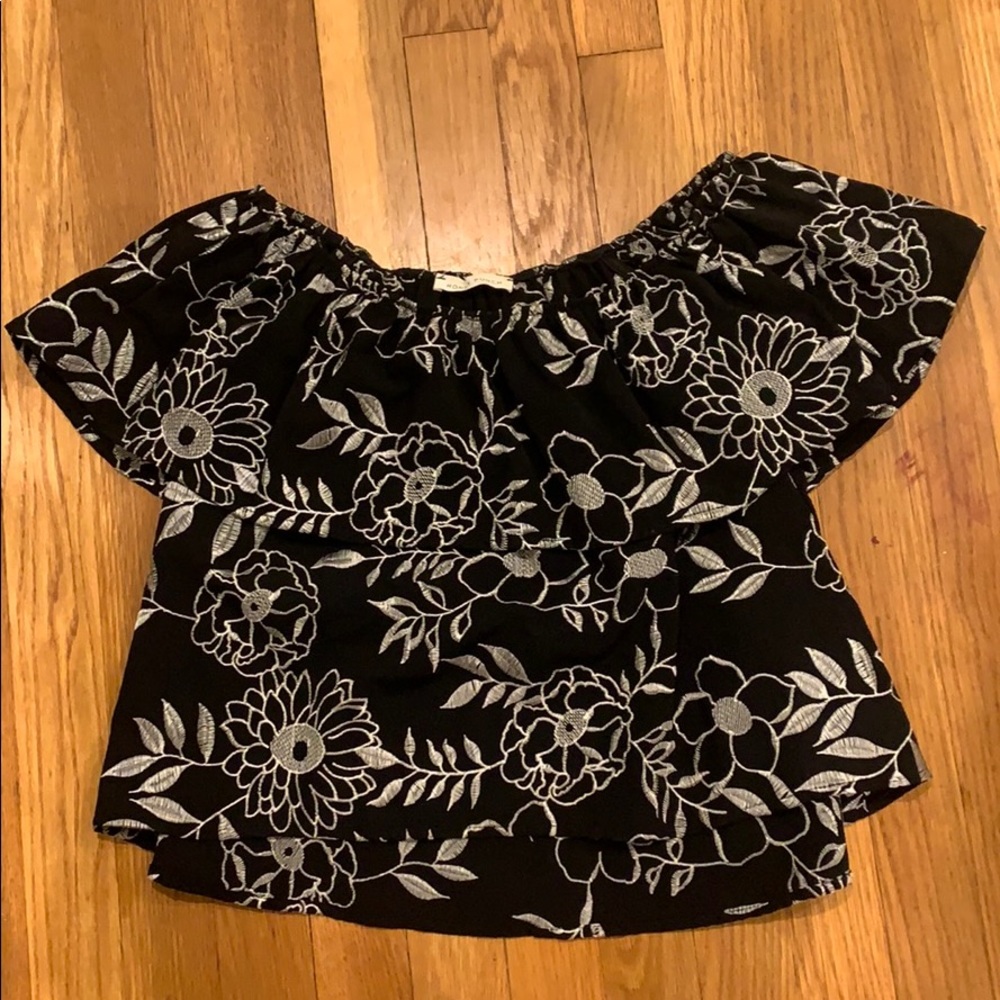 Black off the shoulder top